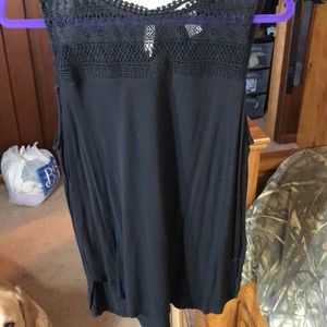 Black sleeveless blouse